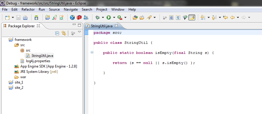 Sharing code between Java Google App Engine projects in Eclipse ...