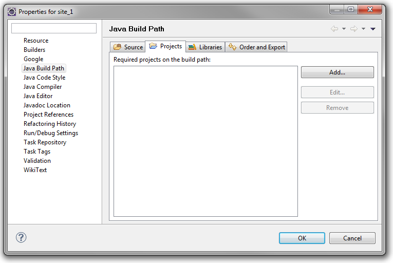 การแชร์โค้ดระหว่างโปรเจ็กต์ Java Google App Engine ภายใน Eclipse ...