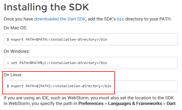 Dark SDK export instructions