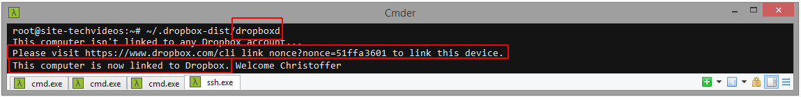 Dropbox account link