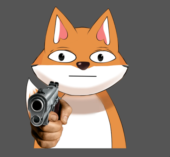 Tangkapan layar karakter vtube saya yang memegang item mengikuti karakter saya