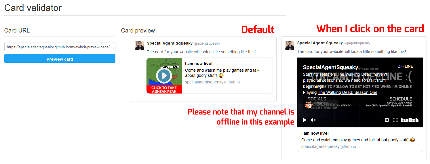 Preview the link in the debugger