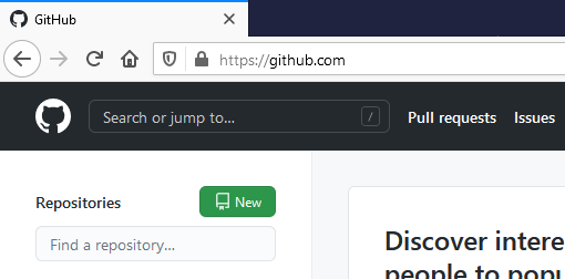 Click on create a new GitHub repository