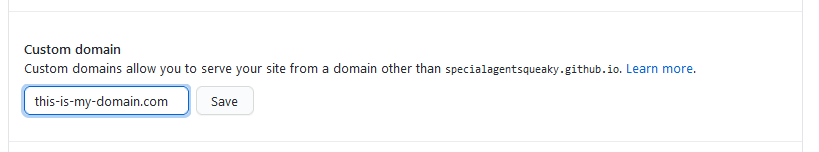 Custom domain GitHub Pages