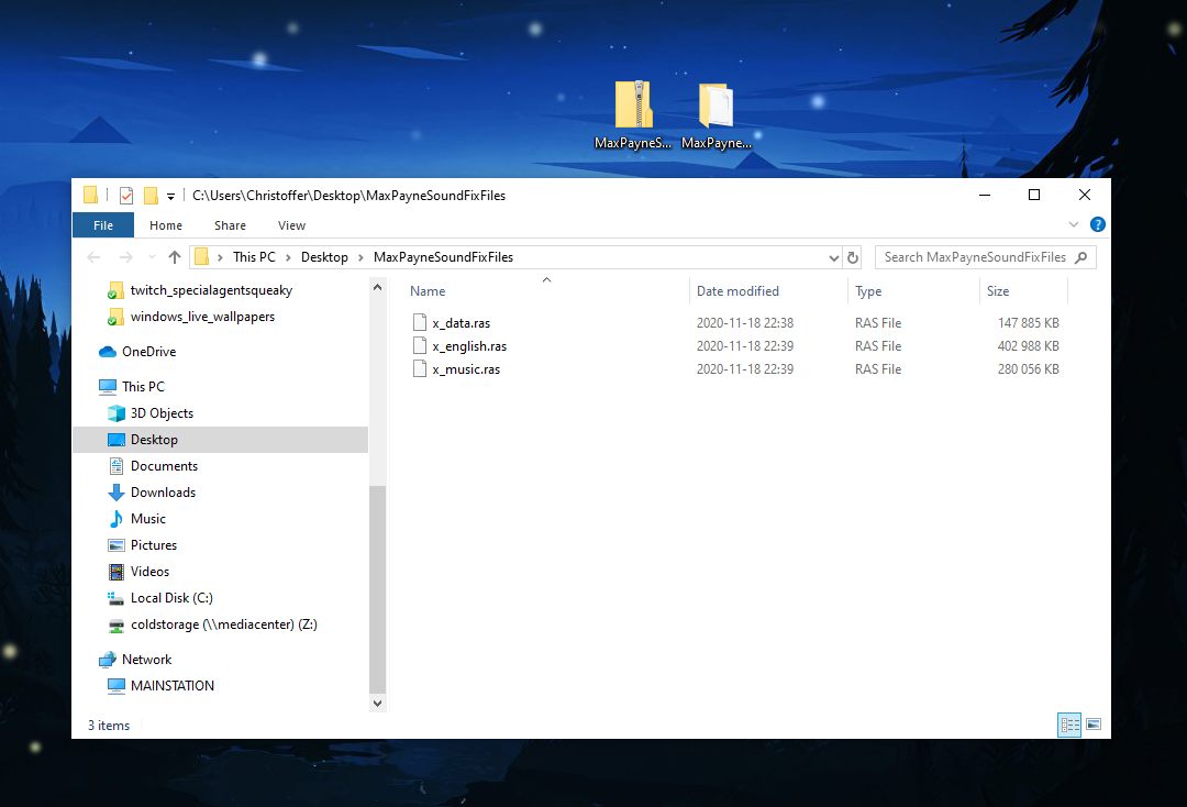 Screenshot der extrahierten Dateien Screenshot der extrahierten Dateien