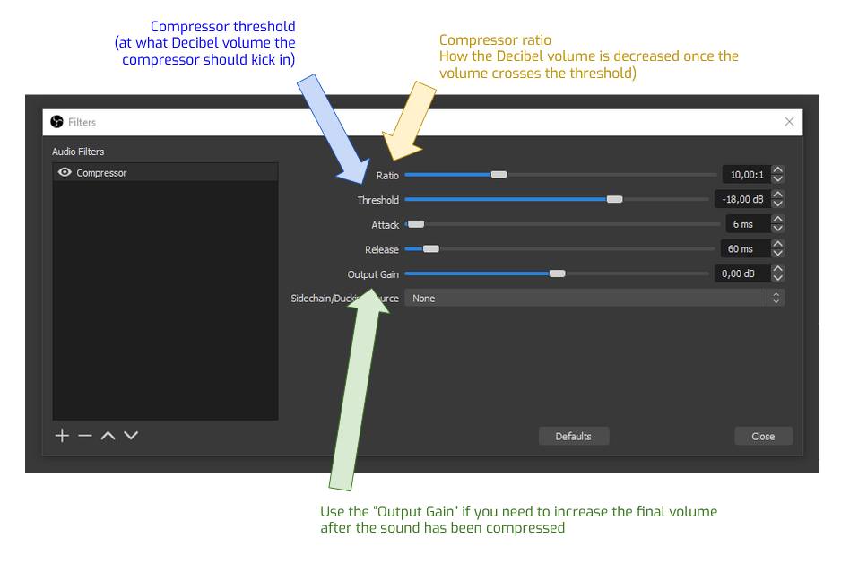 Adjust the compressor settings
