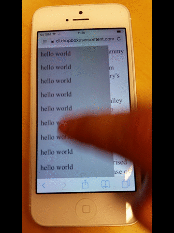 menampilkan masalah gulir momentum pada iOS Safari