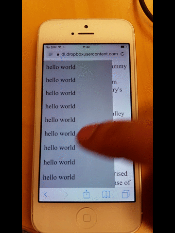 menampilkan bahwa latar belakang masih sedang digulir
