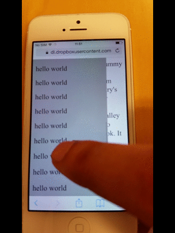 demo pencegahan gulir berlebih dengan tidak pernah mencapai bagian paling atas maupun paling bawah